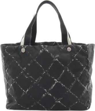 Chanel Pre-owned Tote Bags, female, Black, Size: ONE SIZE Pre-owned Vintage Nylon Tote Bag