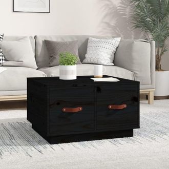 vidaXL Vidaxl - Mesa De Centro De Madera Maciza De Pino Negro 60x53x35 Cm