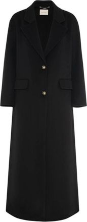 Manila Grace Abrigo Largo de Solapa Cruzada - Coats - Mujer - Negro - XS