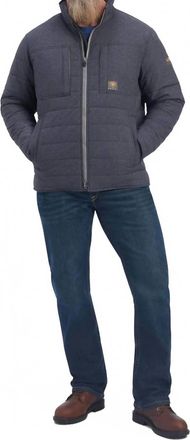 Ariat Rebar Valiant Stretch Canvas Water Resistant Insulated Jacket In Charcoal Heather