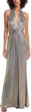 Tadashi Shoji Mona Metallic Halter Gown