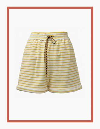 Nooki Design Womens Talinn Towelling Striped Shorts - Yellow Mix - Size: M