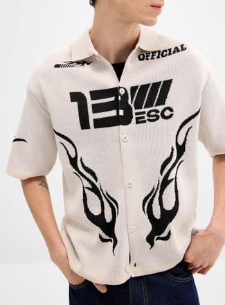Djab Mens Racing jacquard knit shirt