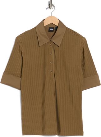 BOSS Ellera Polo in Open Brown at Nordstrom Rack, Size X-Small