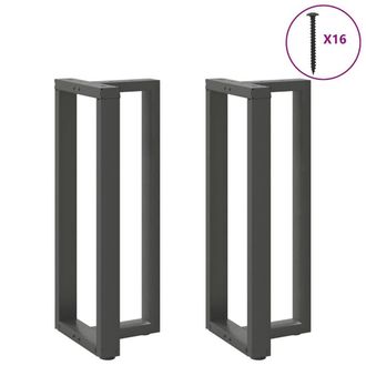 Berkfield Home Modern Bar Table Legs T-Shaped&not;2 pcs Anthracite 50x35x(100-101) in Dark Grey
