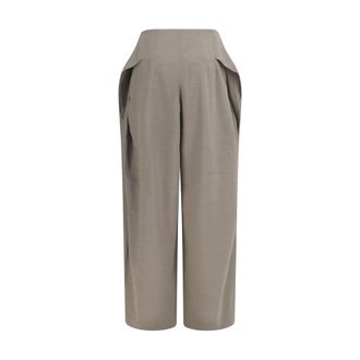 Jacquemus High-Waist Flared Wool Trousers - Gray