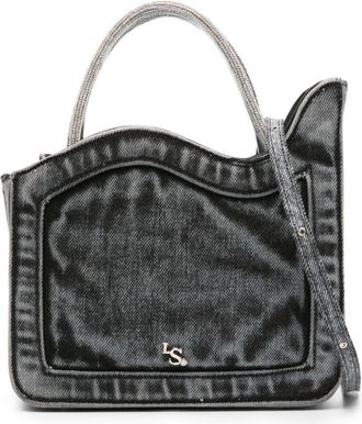 Le Silla Ivy distressed-denim mini bag - women - Polyester/Cotton - One Size - Black