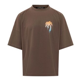 Palm Angels T-Shirts, male, Brown, Size: XS I Love PA Over Tee