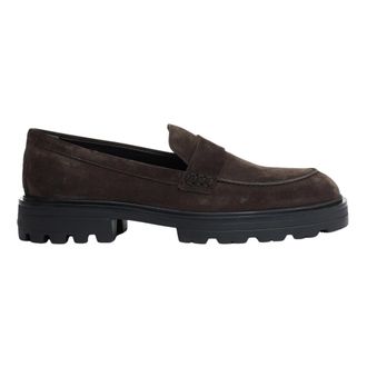 Hogan Suede Tank Sole Moccasin - male - Hogan - Loafers - Brown - 5 1/2 UK - Shoes