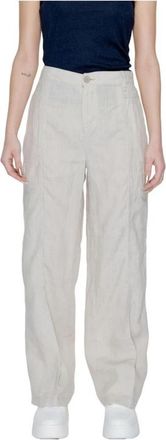 Street One Beige Linnen Bootcut Broek Collectie - Dames - Wijde Broeken - Beige - L L32 - Linnen - Broeken