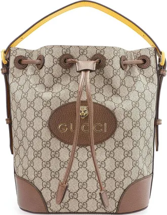 Gucci (WMNS) Gucci Neo Vintage Tiger Head Logo Drawstring handbag Large Capacity schoolbag Backpack Unisex / Brown 473875-K9RHT-8856