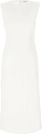 Sportmax Cariddi Midi Jurk - Dames - Casual kleedjes - Wit - S - Leer - Kleedjes