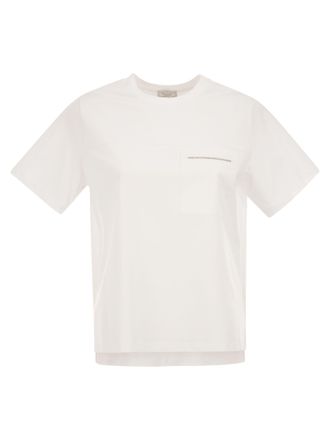 PESERICO Peserico Stretch-Baumwoll-T-Shirt mit Tasche