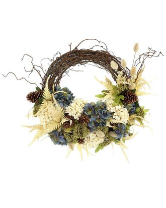 Creative Displays Inc. 23In Modern Fall Wreath With Hydrangeas & Pinecones