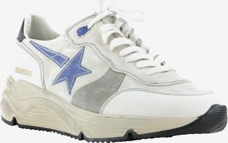 Golden Goose Niedrige Schnürsneakers aus Segeltuch und Leder Running Sole