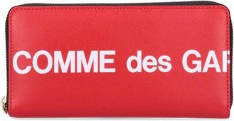Comme Des Garçons Logo Wallet - Red