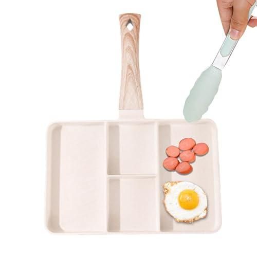 Ustensile Cuisson Gril Eyoulife Poêle à Griller Carrée 36,5cm - Revêtement Anti-Adhésif Manche Bois Tous Feux