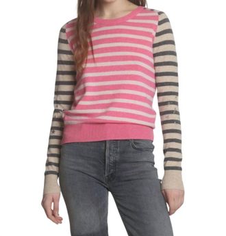 Label+Thread Emma Glory Stripe Top In Pink