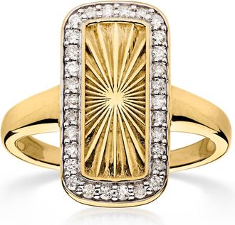 Ross-Simons Diamond Sunburst Ring in 18kt Gold Over Sterling