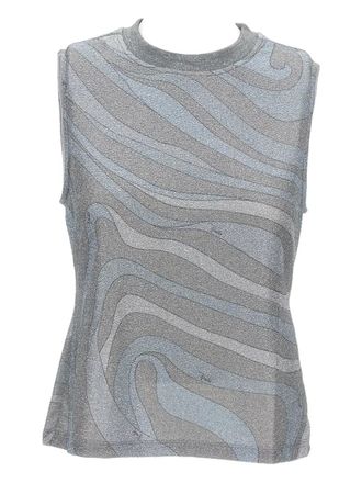 Pucci abstract-motif sleeveless top - women - Polyamide/Polyester/Fabric - L - Grey