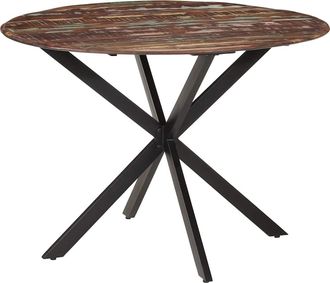 vidaXL Vidaxl - Mesa De Comedor Madera Maciza Reciclada Y Acero 110x78 Cm