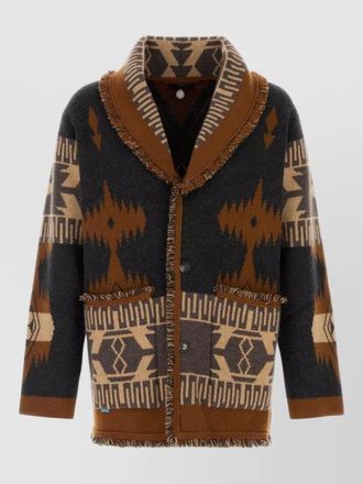 Alanui embroidered cashmere single breasted coat