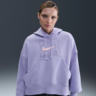 Nike Womens Nike Sportswear Phoenix Fleece Over-Oversized Hoodie in Purple | HQ3024-533