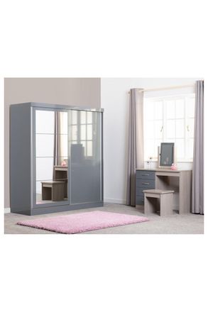 Seconique Nevada 2 Door Sliding Wardrobe in Grey