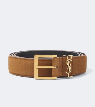 Saint Laurent Cintura Cassandre in suede