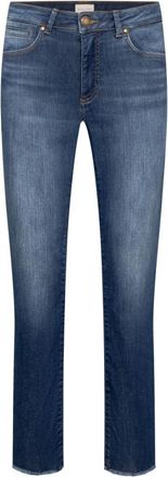 Seductive Slim-fit Jeans - Dames - Slim Fit Jeans - Blauw - XS - Leer - Jeans