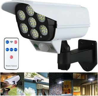 Trade Shop Trade Shop - Telecamera Finta Pannello Solare Con Sensore Di Movimento 77 Led Faretto Luce