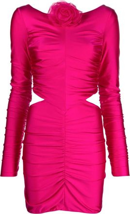 Giuseppe Di Morabito floral-appliqué cut-out minidress - women - Elastane/Polyamide - 38 - Pink