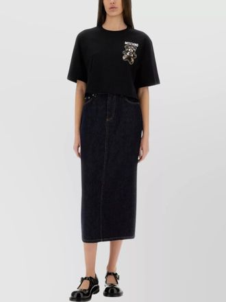 Moschino denim maxi straight skirt
