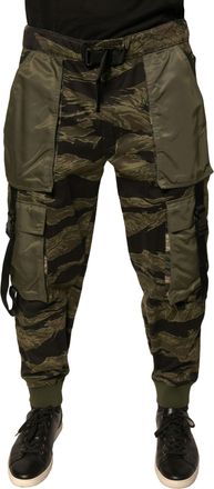 Dolce & Gabbana Mens Green Cotton Jogger Cargo Pants Nylon Polyester