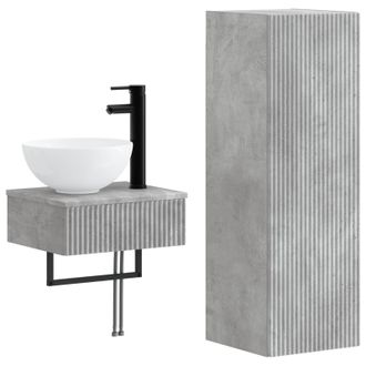 vidaXL Juego De Muebles De Ba&ntilde;o 2 Uds. Gris Hormig&oacute;n Vidaxl