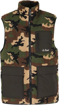 MC2 Saint Barth Multicolor Camouflage Sherpa Vest With Multiple Pockets