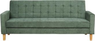 Beliani Sofa Bed 3 Seater VEHKOO Fabric Dark Green