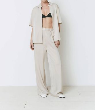 Sophie Rue Atelier Satin Pant In Light Grey