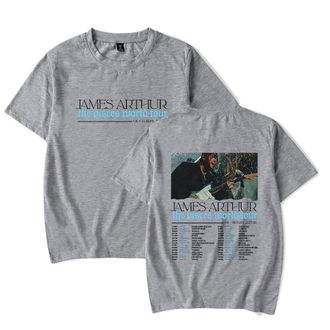 Generic Jame Arthur The Pisces World Tour Print T-Shirt Men Women O-Neck Fashionable Short Sleeve (Grey,S)