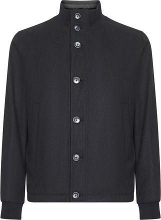 Herno Silk and Cashmere Bomberjack - Heren - Zomerjassen - Blauw - 4XL - Leer - Jassen