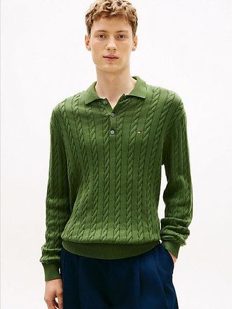 Tommy Hilfiger Cable Knit Polo Jumper