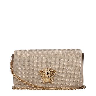 Versace Gold Satin Clutch Womens Bag
