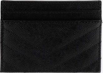 Saint Laurent Womens Card Holder Cassandre Matelass&eacute; Leather Black Wallets & Purses