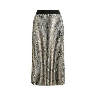 Essentiel Rokken, Dames, Grijs, L, Polyester, Midi Rok met Slangenprint en Ombre Effect