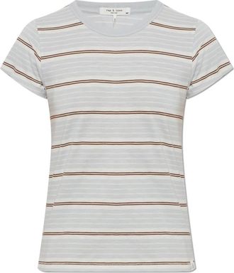 Rag & Bone Tops, Dames, Grijs, L, Katoen, The Slub Striped Tee