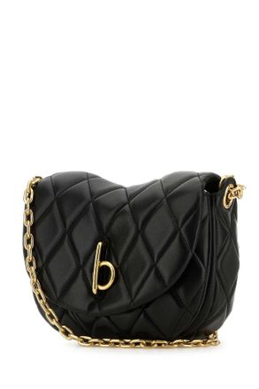 Burberry Womens Black Leather Rocking Horse Shoulder Bag Blackgold Borse A Tracolla