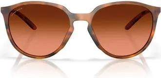 Oakley Sielo 57mm Prizm Polarized Round Sunglasses in Brown Tort at Nordstrom
