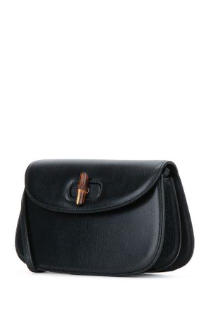 Gucci Womens Hbg Bamboo Shoulder Blackextradark Borse A Mano Bag