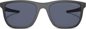 Prada square-frame logo-print sunglasses - men - Nylon - 54 - Black