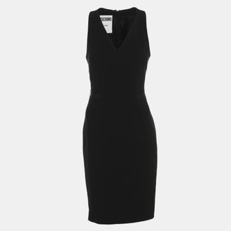 Moschino Couture Black Crepe Sleeveless Short Dress